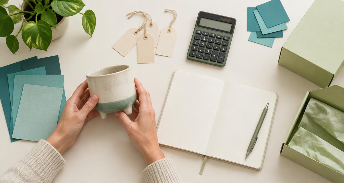 Shape planning workspace with notebooks and practical business materials
